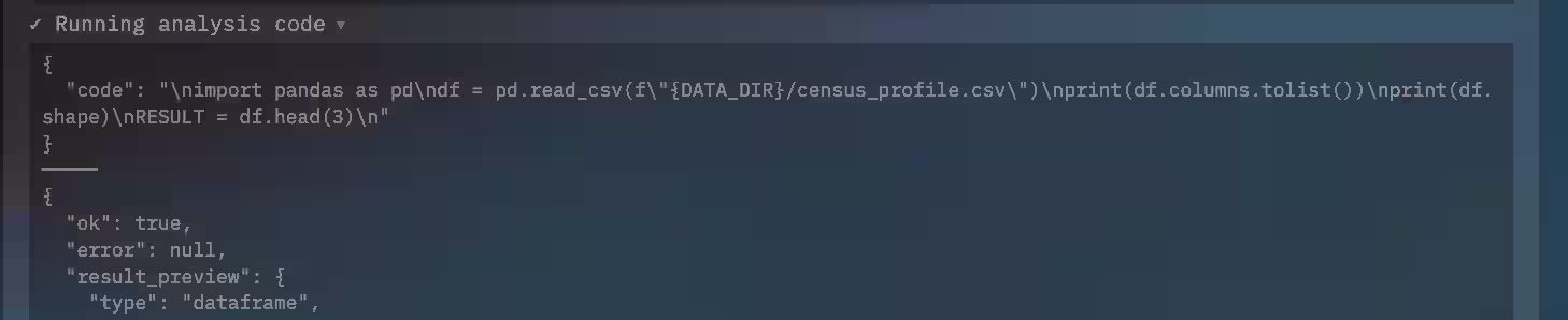 Agent executing code